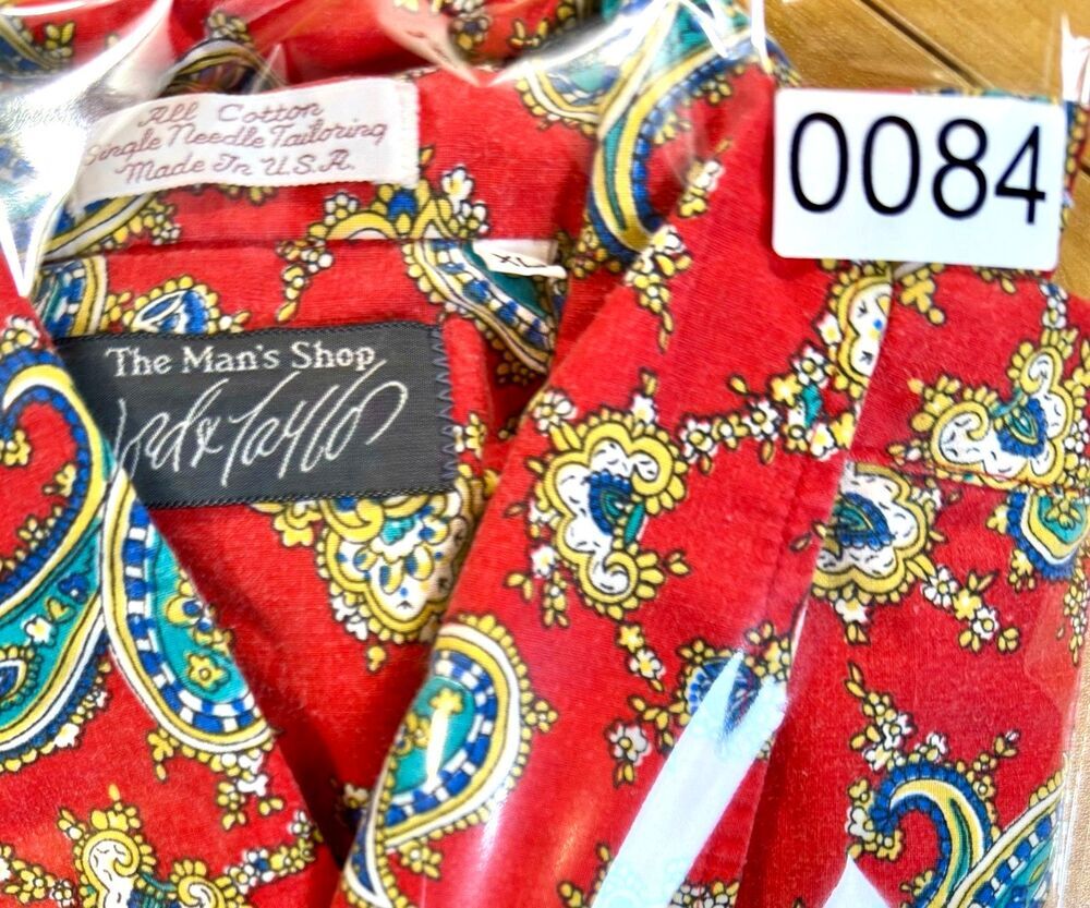 Vintage Lord & Taylor The Man’s Shop Red Paisley Shirt Mens XL 100% Cotton USA - Picture 9 of 9